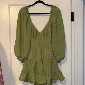 Princess Polly Green Ruffle Mini Dress